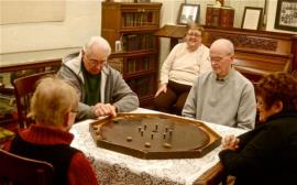 Crokinole Party at a Winter Meeting